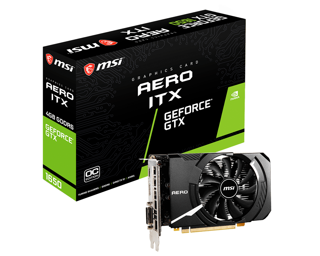 Card màn hình MSI GeForce GTX 1650 D6 Aero ITX 4G OC