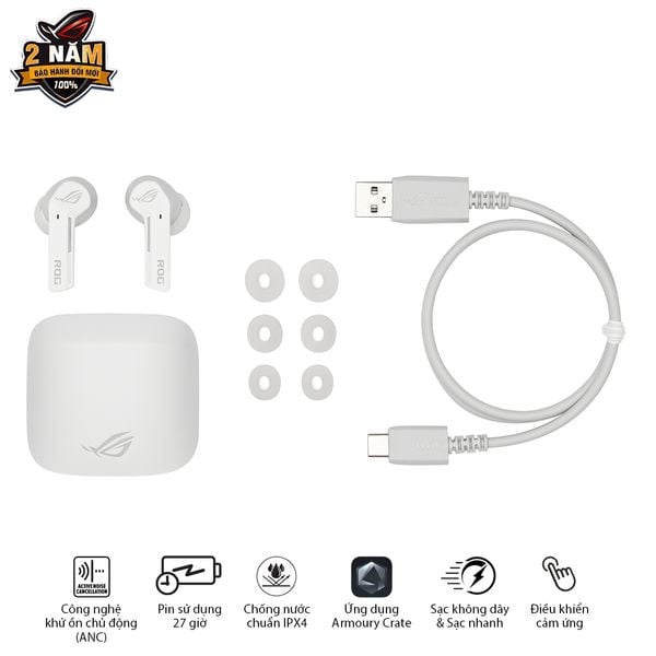  Tai nghe Asus ROG Cetra True Wireless White 