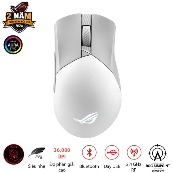 Chuột Asus Rog Gladius III Wireless Aimpoint White