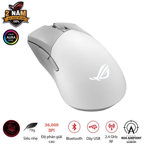  Chuột Asus Rog Gladius III Wireless Aimpoint White 