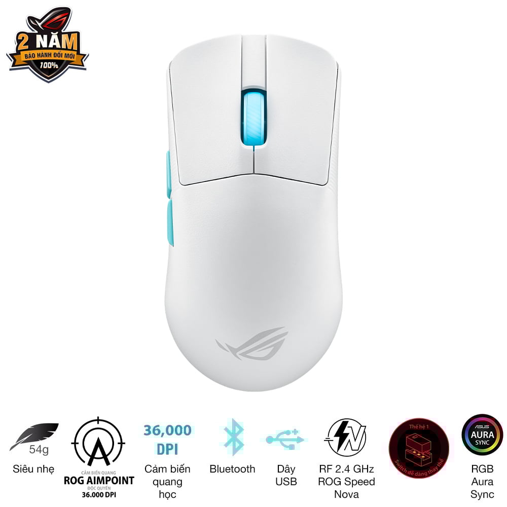 Chuột Asus ROG Harpe Ace Aim Lab White