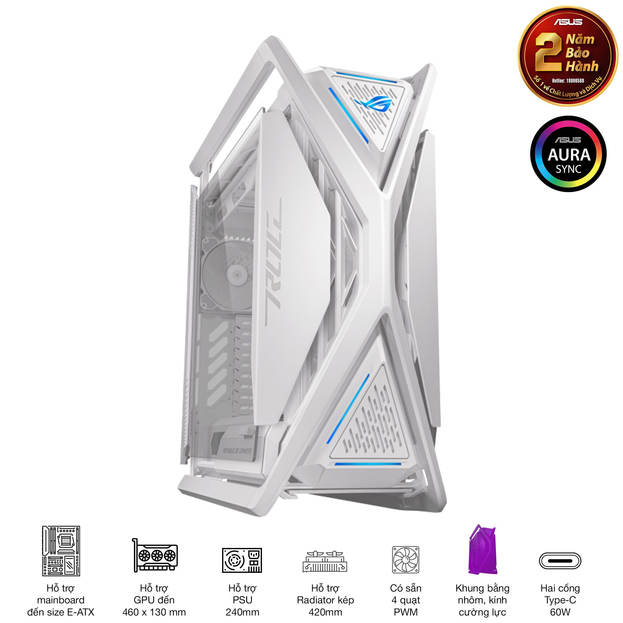 Vỏ Máy Tính Asus Rog Hyperion Gr701 White