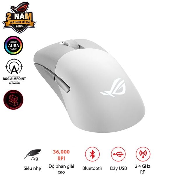  Chuột Asus Rog Keris Wireless Aimpoint White 