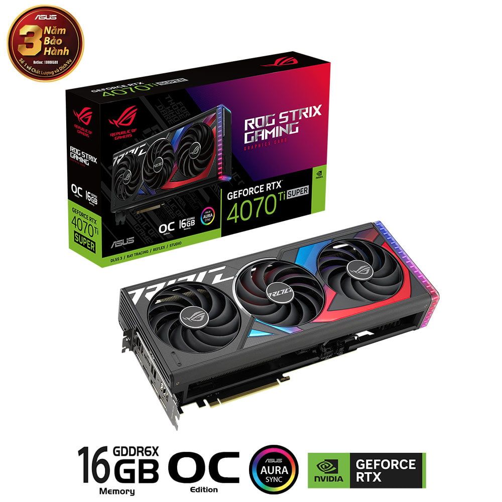 Card Màn Hình Asus Rog Strix Geforce Rtx 4070 Ti Super 16Gb Gddr6X Oc Edition