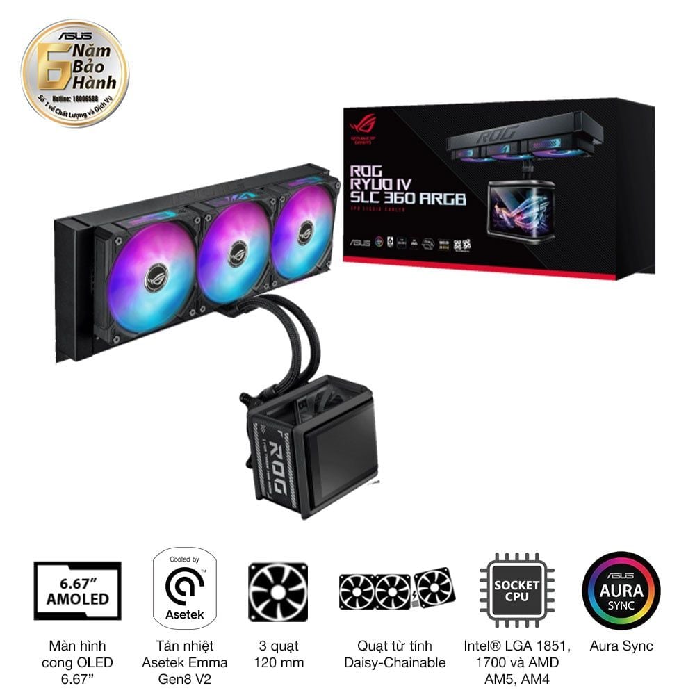 Tản nhiệt AIO ASUS ROG Ryuo IV SLC 360 ARGB