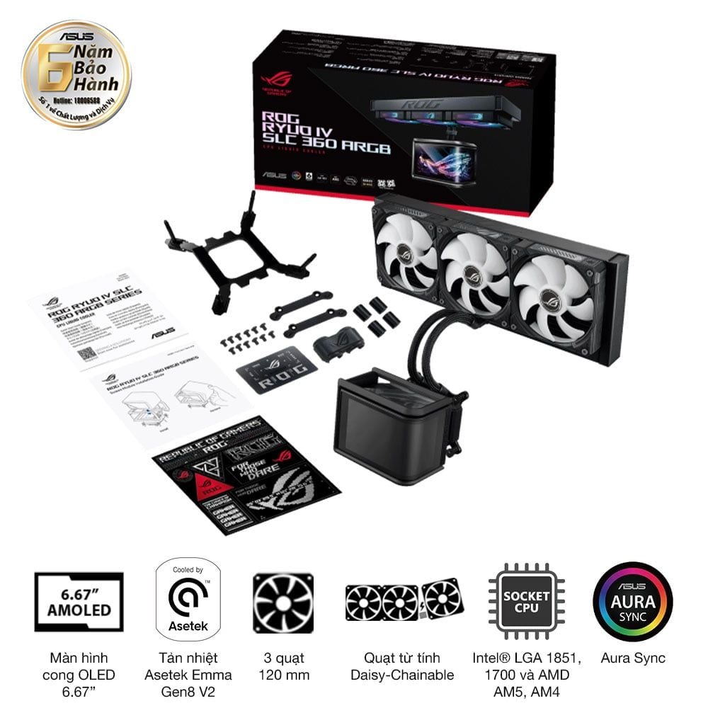 Tản nhiệt AIO ASUS ROG Ryuo IV SLC 360 ARGB