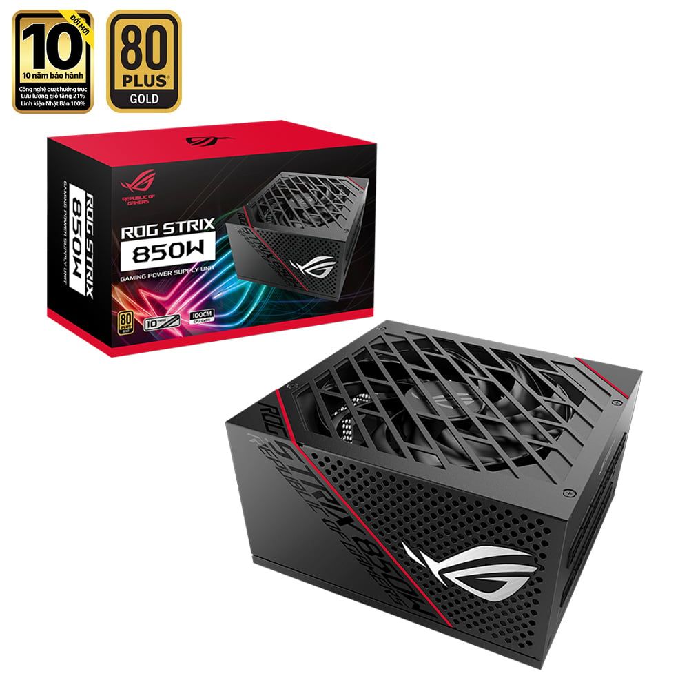 Nguồn Máy Tính Asus Rog Strix 850G - 80 Plus Gold - Full Modular ( 850W )