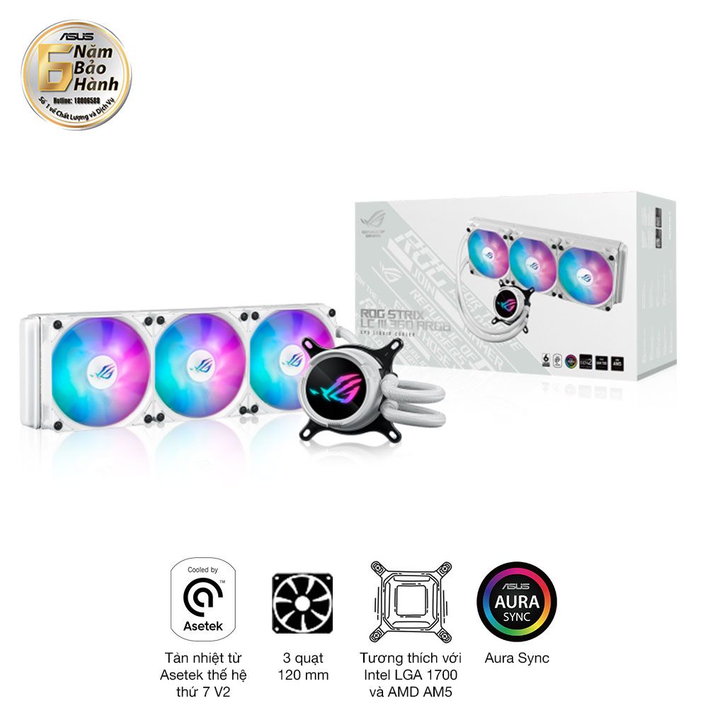 Tản Nhiệt Aio Asus Rog Strix Lc Iii 360 Argb White Edition