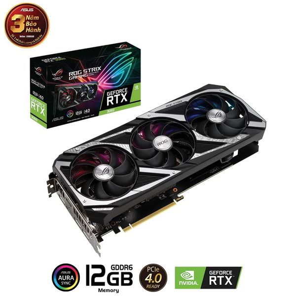 Card màn hình ASUS ROG Strix GeForce RTX 3060 Gaming 12GB V2 (ROG-STRIX-RTX3060-12G-V2-GAMING) 
