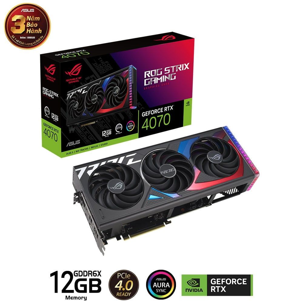 Card màn hình ASUS ROG Strix GeForce RTX 4070 12GB (ROG-STRIX-RTX4070-12G-GAMING)