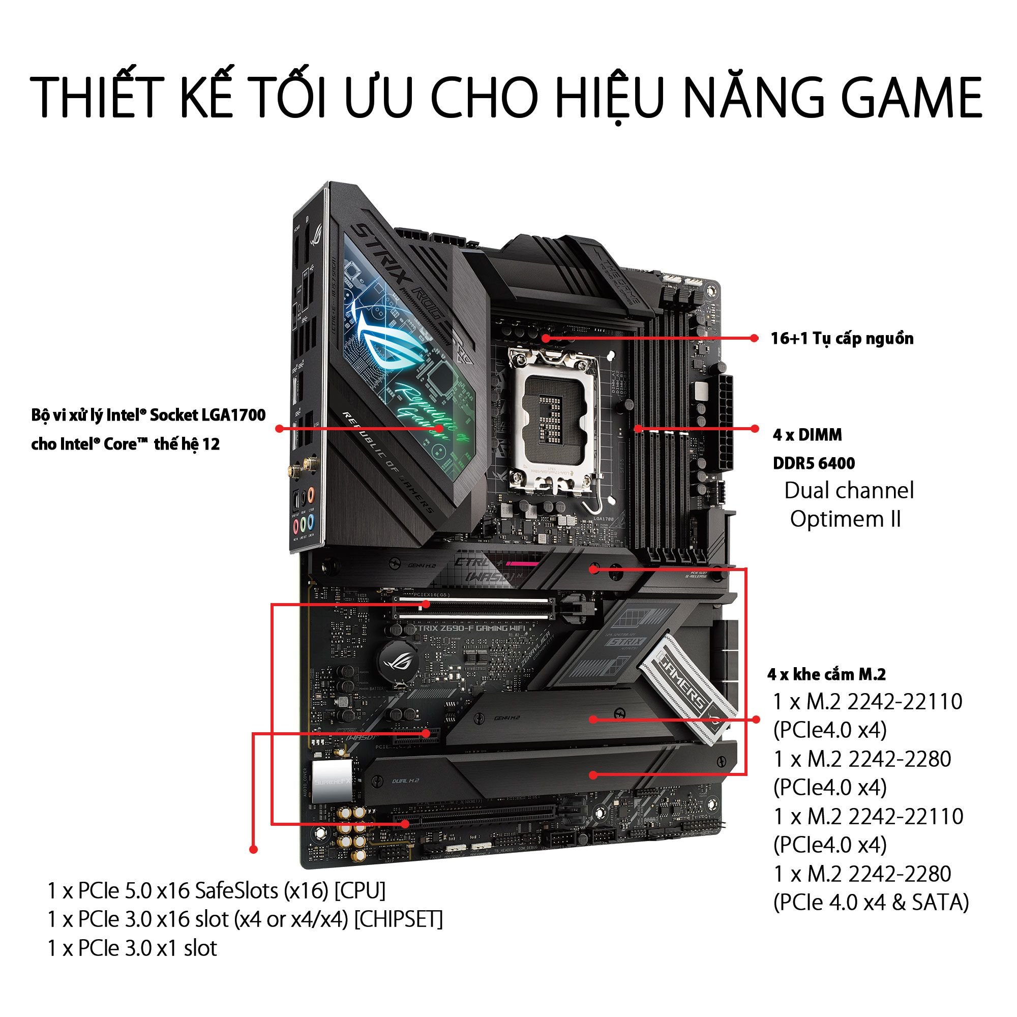 Mainboard ASUS ROG STRIX Z690-F GAMING WIFI DDR5 chính hãng giá rẻ