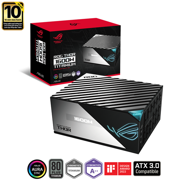 Nguồn máy tính ASUS ROG Thor 1600T GAMING- 80 Plus Titanium - Full Modular (1600W)