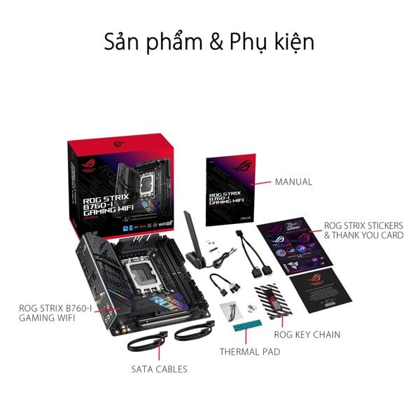  Bo mạch chủ ASUS ROG Strix B760-I GAMING WIFI DDR5 