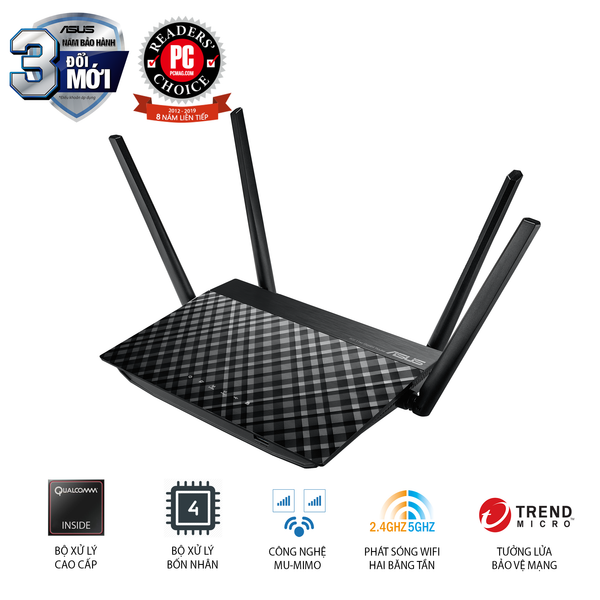  Thiết bị định tuyến Router WIFI ASUS 4 cổng RT-AC58U 