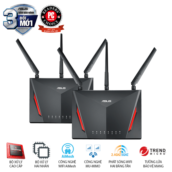  Thiết Bị mạng AiMesh AC2900 WiFi System (RT-AC86U 2 Pack) 