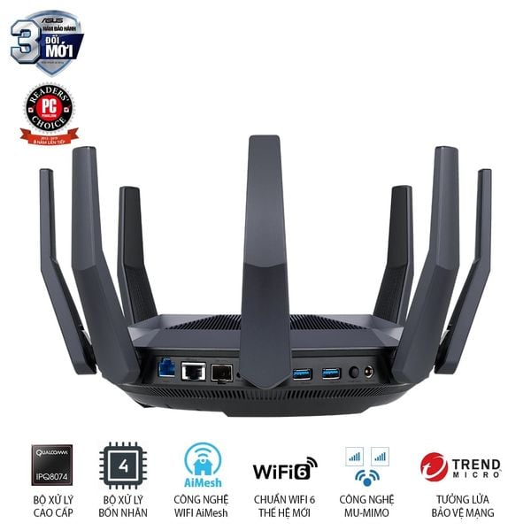  Bộ định tuyến WiFi 6 Asus RT-AX89X 