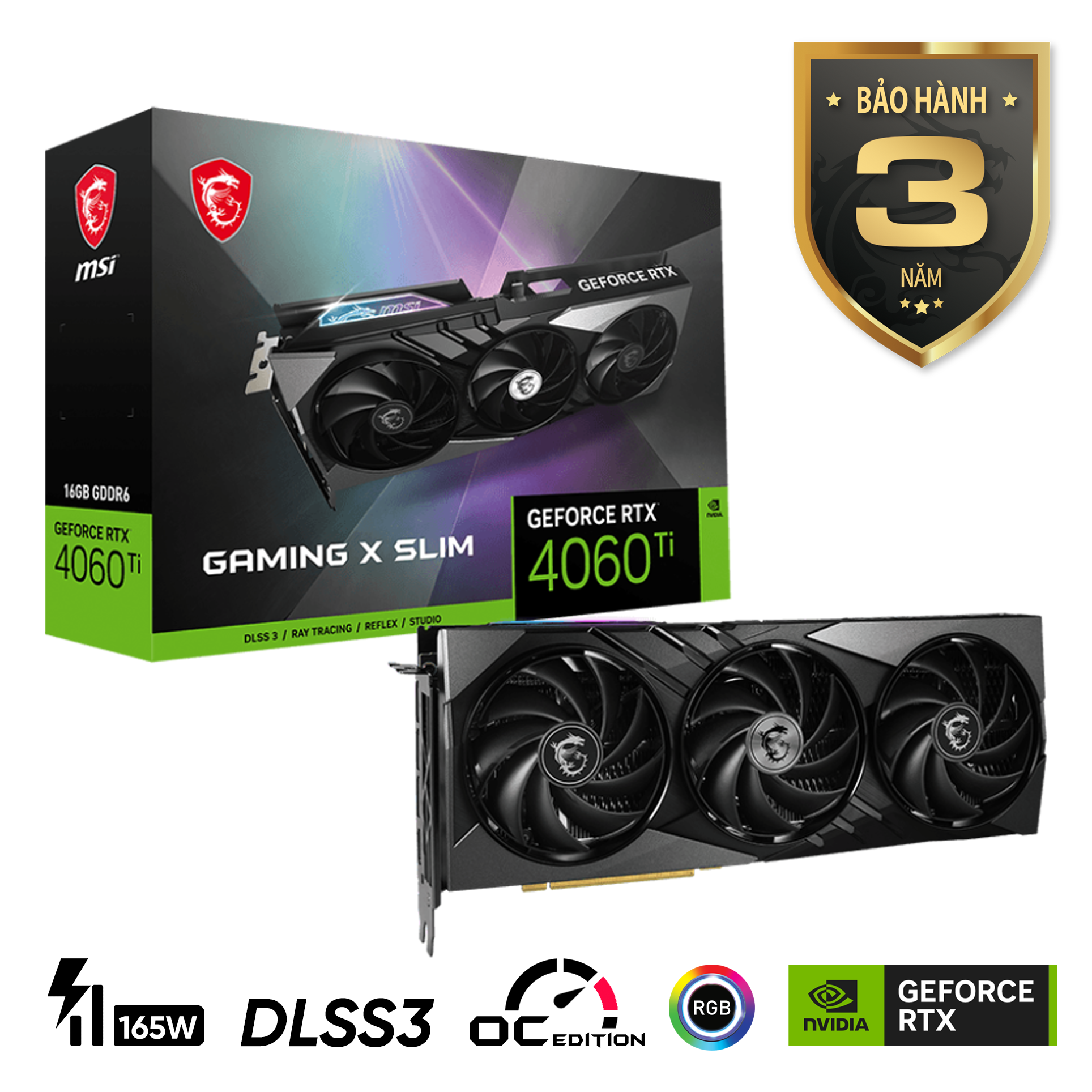 Card Màn Hình Msi Geforce Rtx 4060 Ti Gaming X Slim 16G