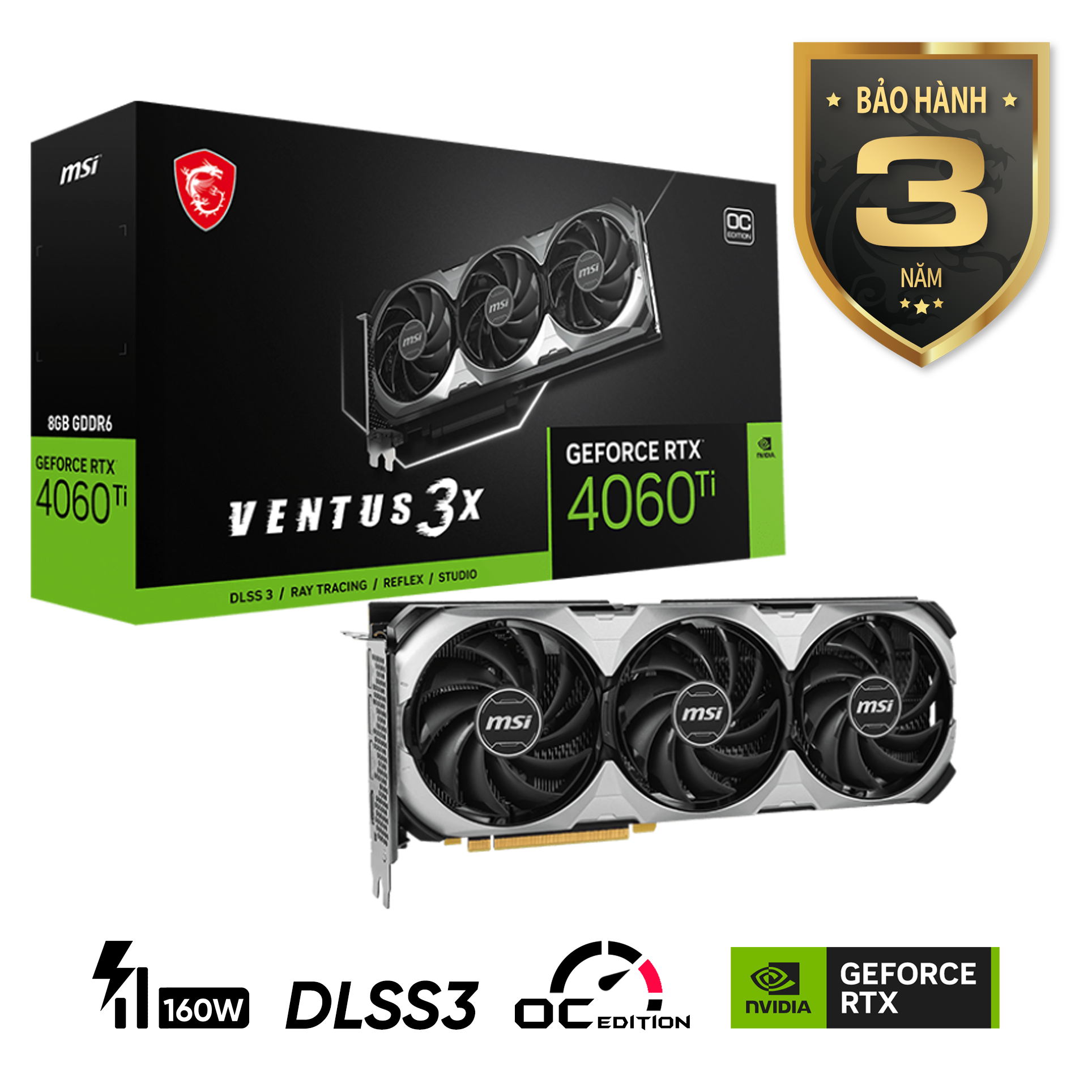 Card Màn Hình Msi Geforce Rtx 4060 Ti Ventus 3X 8G Oc
