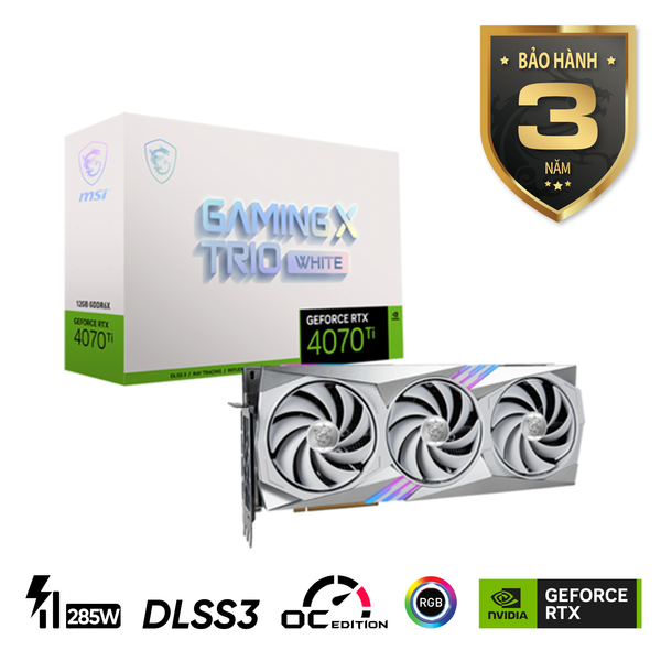 Card màn hình MSI GeForce RTX 4070 Ti GAMING X TRIO WHITE 12G