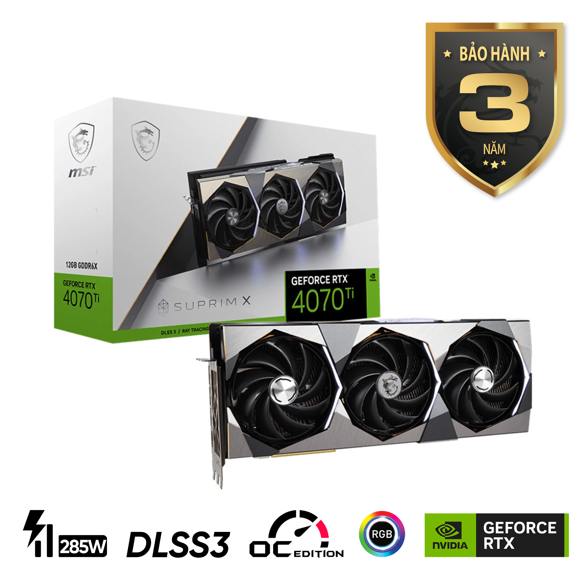 VGA MSI GeForce RTX 4070 Ti SUPRIM X 12G chính hãng – GEARVN.COM