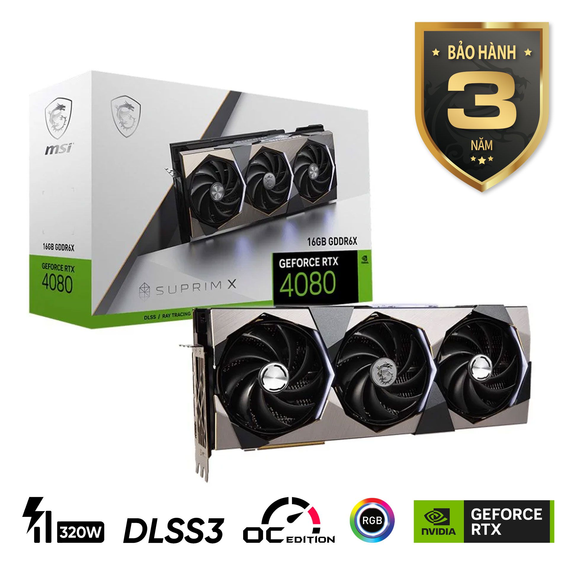 Card Màn Hình Msi Geforce Rtx 4080 Suprim X 16Gb