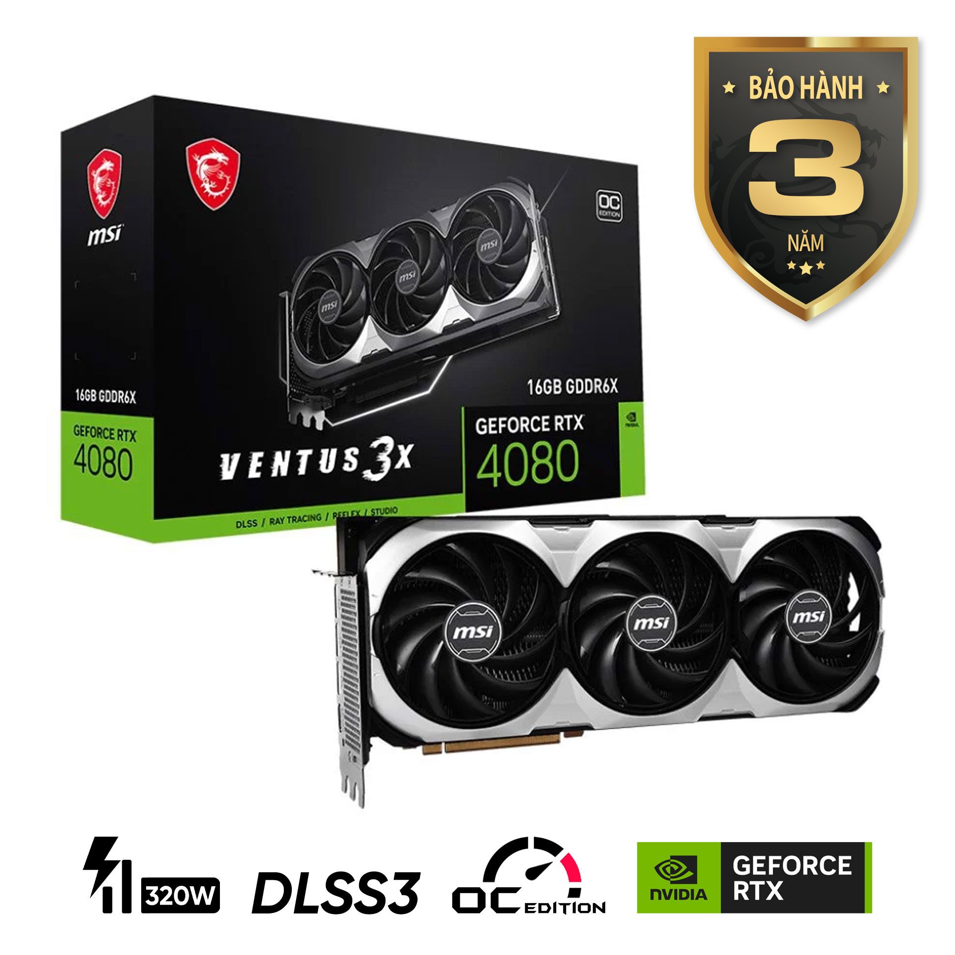 Card Màn Hình Msi Geforce Rtx 4080 Ventus 3X Oc 16Gb