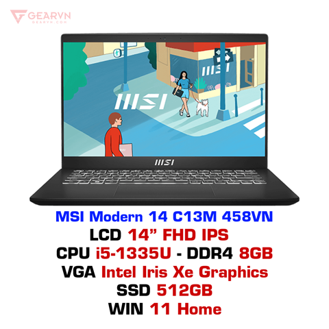  Laptop MSI Modern 14 C13M 458VN 