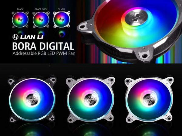  Quạt máy tính Lian Li Bora Digital - Pack 3 - Space Grey 