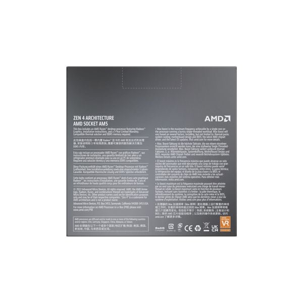  Bộ vi xử lý AMD Ryzen 5 7600X / 4.7GHz Boost 5.3GHz / 6 nhân 12 luồng / 38MB / AM5 