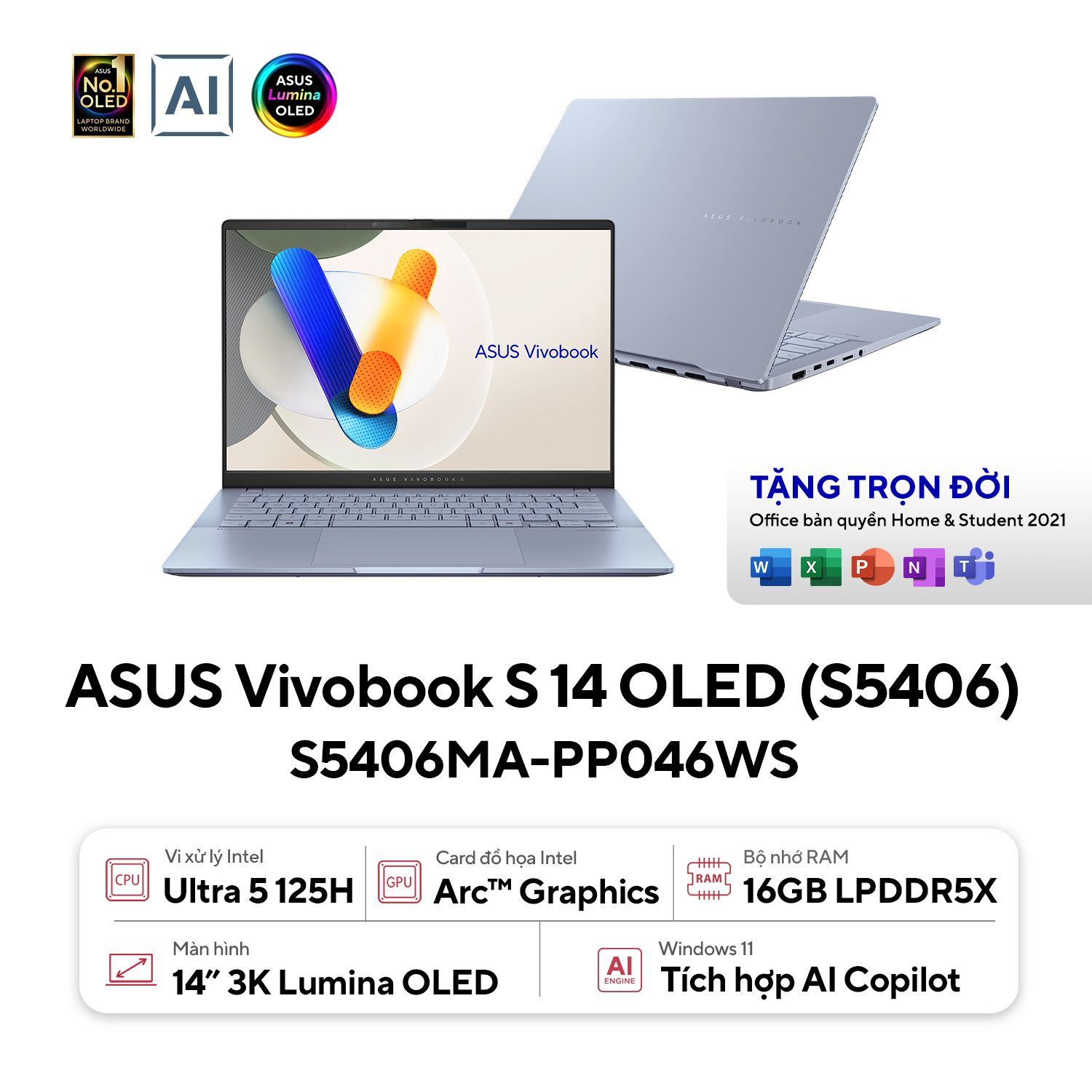 Laptop Asus Vivobook S 14 Oled S5406Ma - Pp046Ws