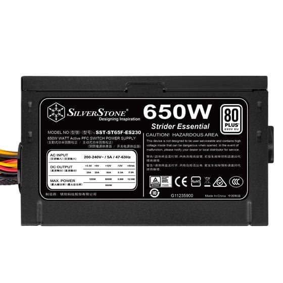  Nguồn máy tính SilverStone 650W ST65F-ES230 - 80 Plus (650W) 