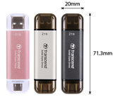  Ổ cứng di động SSD Transcend ESD310C 512GB, 1050MB/s, Đen 