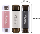  Ổ cứng di động SSD Transcend ESD310S 512GB, 1050MB/s, Bạc 