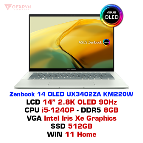  Laptop Asus Zenbook 14 OLED UX3402ZA KM220W 