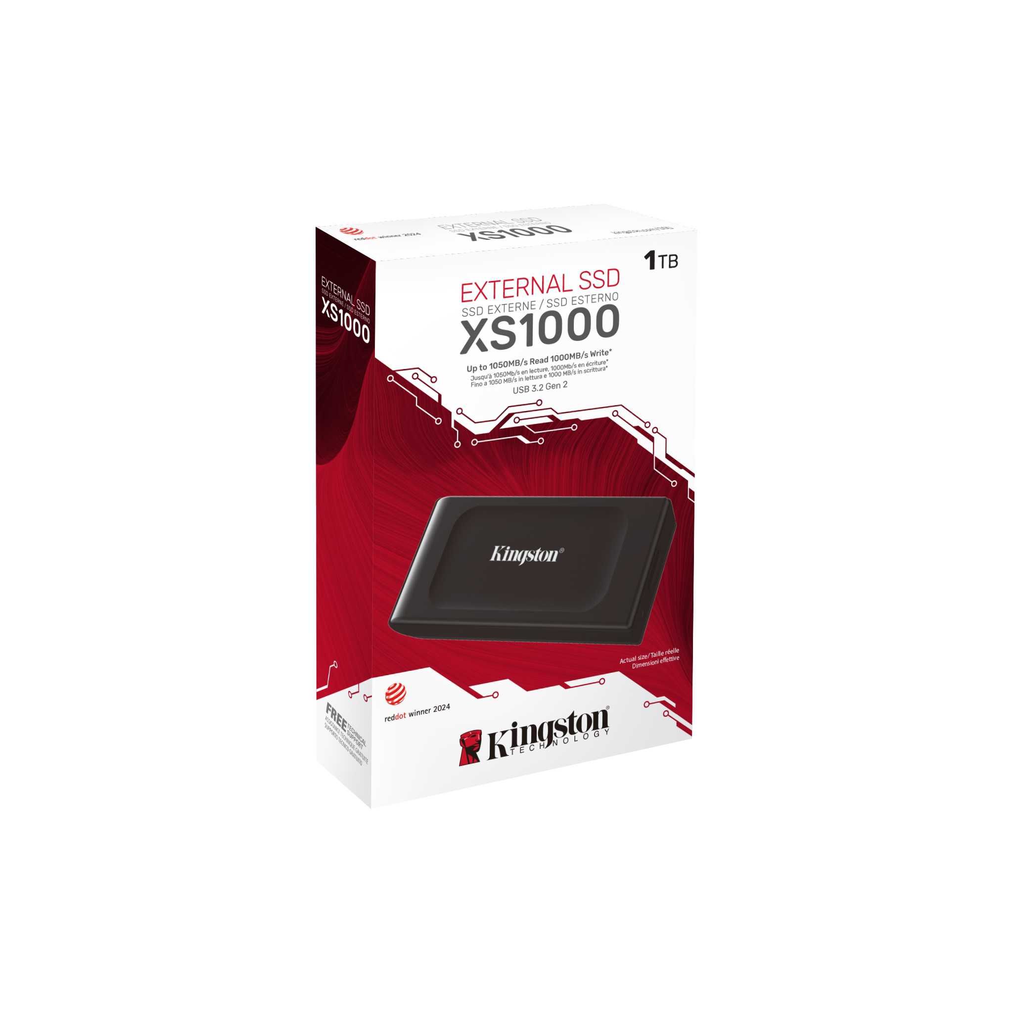 Ổ Cứng Di Dộng Ssd Kingston Xs1000 1Tb, Usb 3.2 Gen2, 1050Mb/S