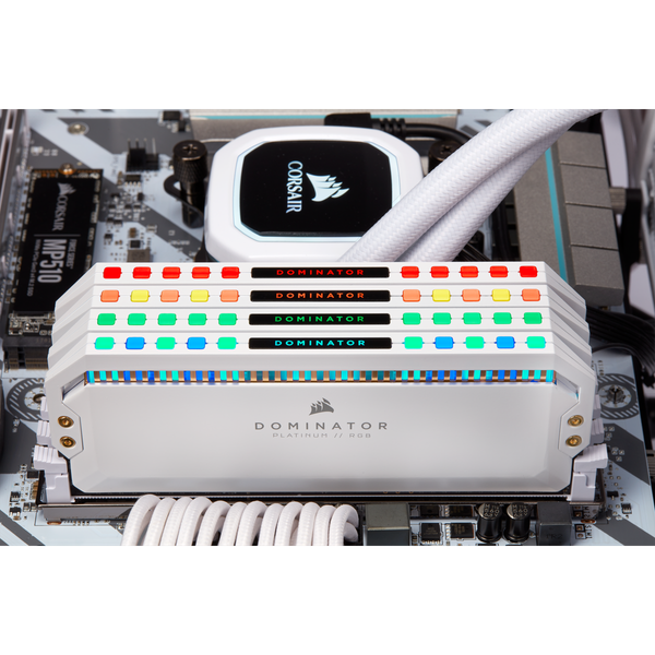  Ram Corsair Dominator 32GB (2x16GB) RGB 3200 White (CMT32GX4M2E3200C16W) 