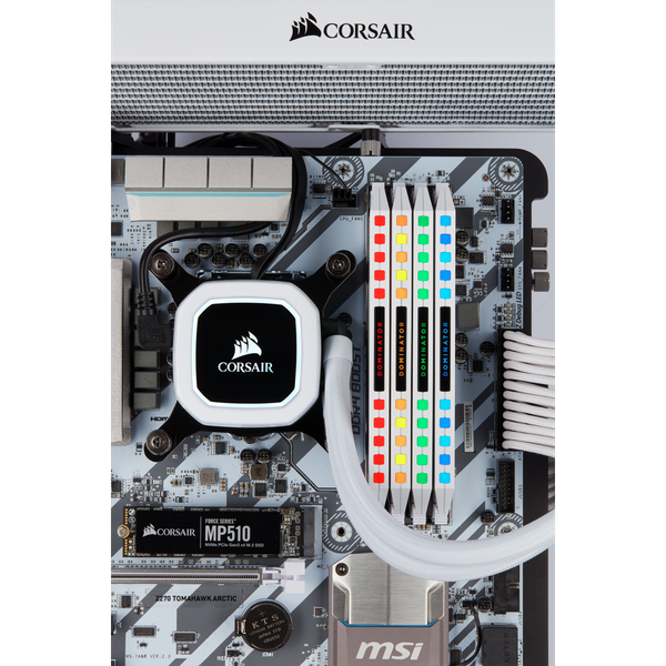  Ram Corsair Dominator 32GB (2x16GB) RGB 3200 White (CMT32GX4M2E3200C16W) 