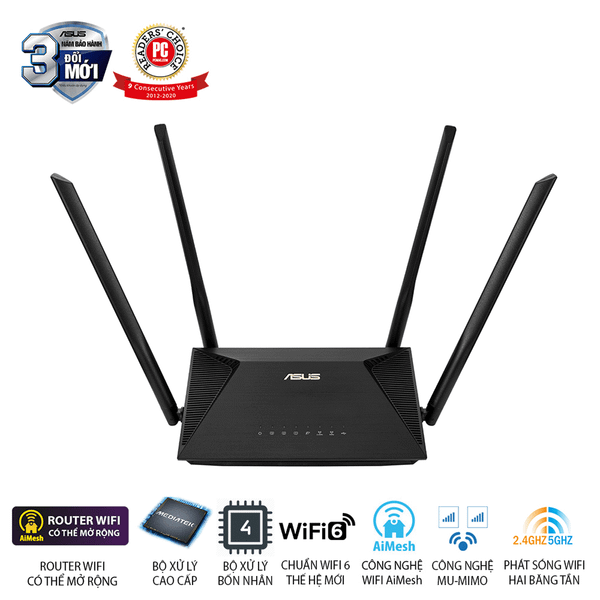  Bộ định tuyến WiFi 6 Asus RT-AX53U chuẩn AX1800 
