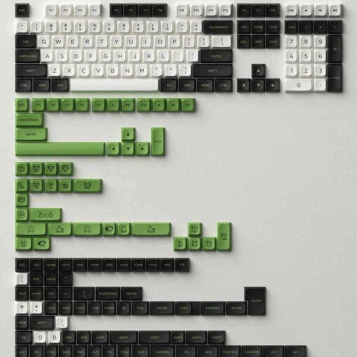 Akko Keycap Set – Panda (Pbt Double - Shot / Mda Profile / 227 Nút)
