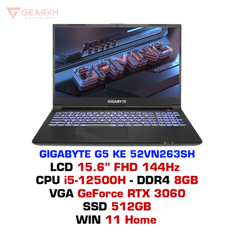  Laptop gaming Gigabyte G5 KE 52VN263SH 