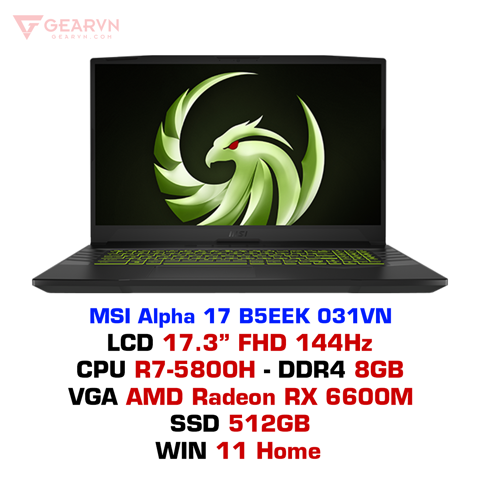  Laptop gaming MSI Alpha 17 B5EEK 031VN 