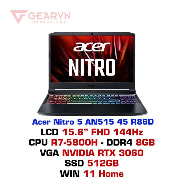  Laptop gaming Acer Nitro 5 AN515 45 R86D 