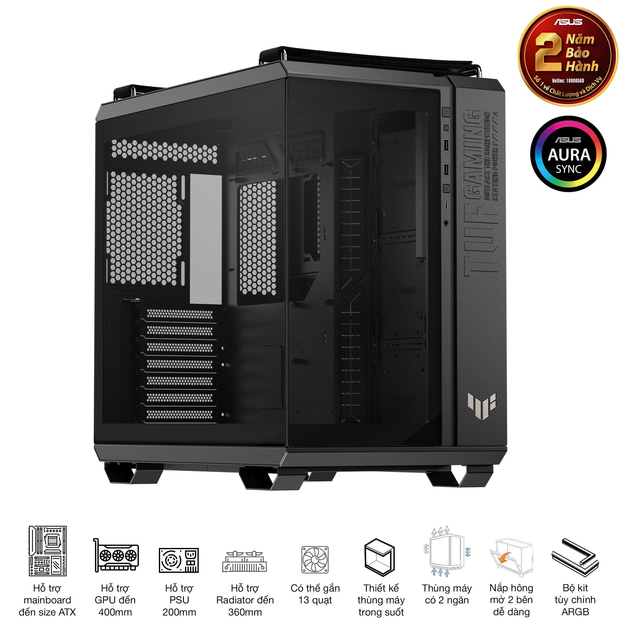 Vỏ Máy Tính Asus Tuf Gaming Gt502 Black