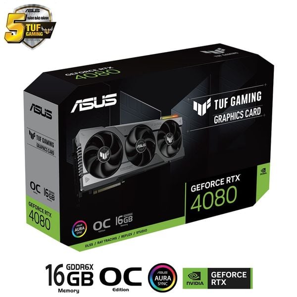  Card màn hình ASUS TUF Gaming GeForce RTX 4080 OC Edition 16GB (TUF-RTX4080-O16G-GAMING) 