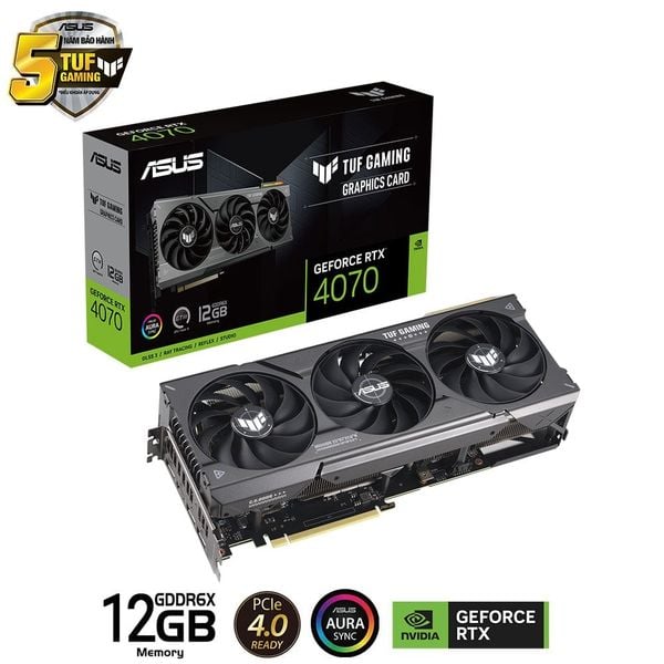 Card màn hình ASUS TUF Gaming GeForce RTX 4070 12GB (TUF-RTX4070-12G-GAMING)