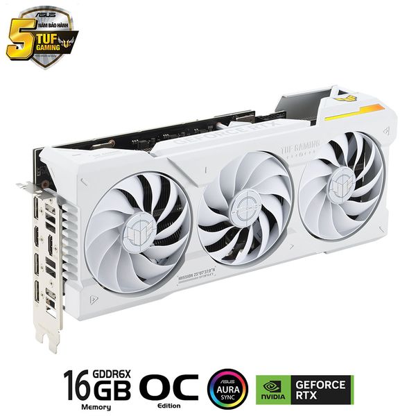  Card màn hình ASUS TUF Gaming GeForce RTX 4070 Ti SUPER 16GB GDDR6X White OC Edition (TUF-RTX4070TIS-O16G-WHITE-GAMING) 