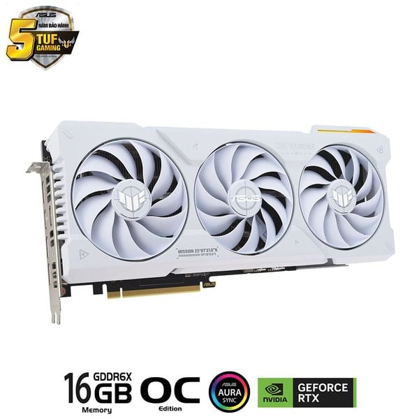  Card màn hình ASUS TUF Gaming GeForce RTX 4070 Ti SUPER 16GB GDDR6X White OC Edition (TUF-RTX4070TIS-O16G-WHITE-GAMING) 