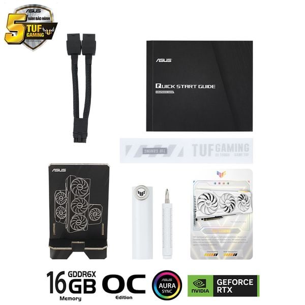  Card màn hình ASUS TUF Gaming GeForce RTX 4070 Ti SUPER 16GB GDDR6X White OC Edition (TUF-RTX4070TIS-O16G-WHITE-GAMING) 