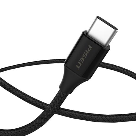  Cáp PISEN USB Type-C 2.4A braided 1200m(Anti-break) - TC14-1200 BLACK 