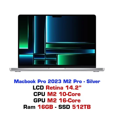 Macbook Pro 14 M2 Pro 10CPU 16GPU 16GB 512GB Silver - MPHH3SA/A